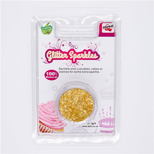 Gold Glitter Flowers - Non Dairy Kosher Certified Edible