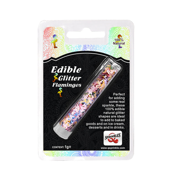 Rainbow Glitter Flamingo - No Nut Kosher Certified Edible Decoration