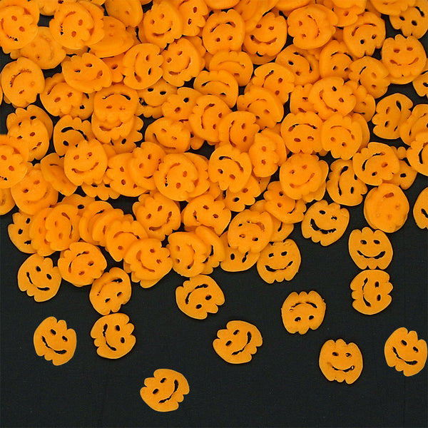 Orange Confetti Smiley Pumpkin - Gluten Free Sprinkles Cake Decoration