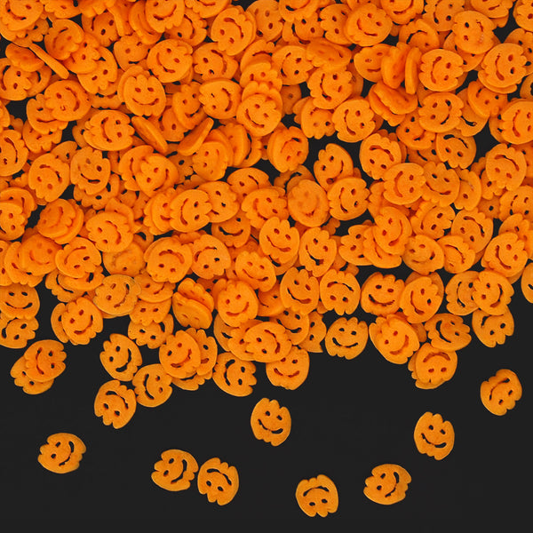 Orange Confetti Smiley Pumpkin - Gluten Free Sprinkles Cake Decoration