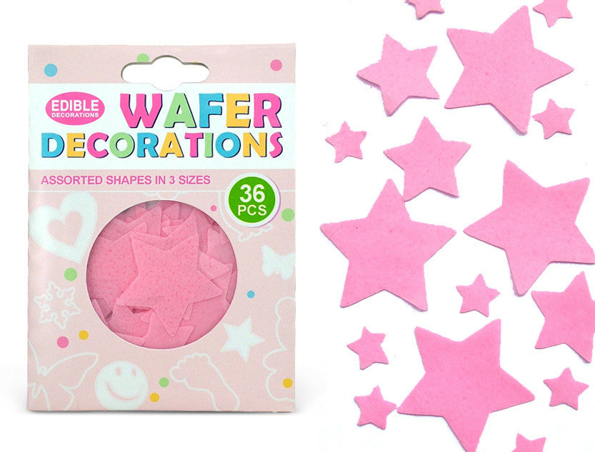 Pretty in Pink Stars Edible Glitter Shapes